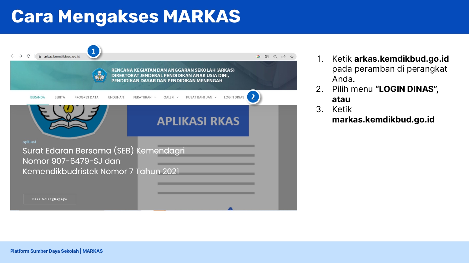 Panduan Teknis Penggunaan Markas Untuk Dinas Dan Bpmp Arkas 2720